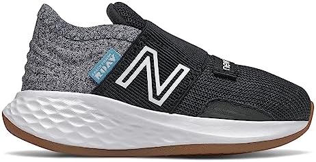 New Balance baby boys Fresh Foam Roav V1 Slip-on Sneaker, Black/Light Aluminum, 9.5 Toddler US | Image 1