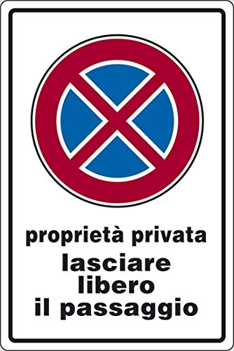 PIXLEMON Cartello Alluminio con rifrangente Classe 1 cm 60x40 proprietà privata Lasciare Libero Il Passaggio