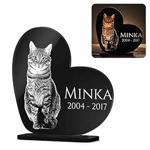 Chrisck Design Gedenkstandbild-S Grabstein Katze Herz