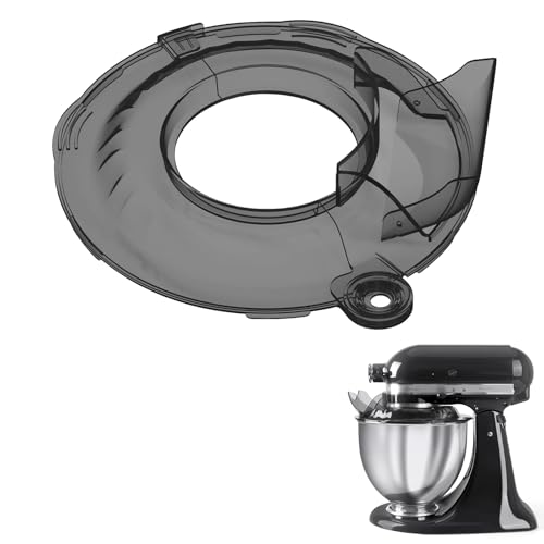 Image of Pouring Shield for KitchenAid Tilt Head 4.5-5 QT (for Stainless Steel Bowls Only), for Kitchen aid Accessories and Attachments, Fully Enclosed Foldable Lid Mixer Bowl Cover, Not For Bowl Lift (Black)