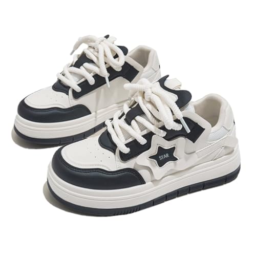 Star Shoes Walking Sneakers for Women Breathable Sporty Charm Y2K Aesthetic Cute Chunky Comfort Insole US 4-8 (Black,7)