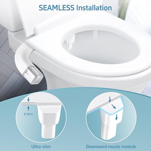 Shineforu B02801 Ultra-Slim Bidet Dual Mode Bidet Attachment For Toilet, Bidet Toilet Seat Attachment With Pressure Controls(Feminine/Posterior Wash),Easy To Install Design Non-Electric Bidet thumb #3