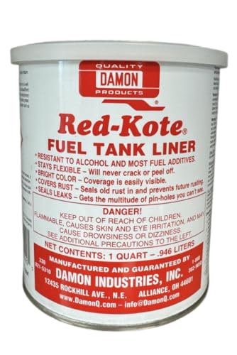 RED KOTE FUEL TANK LINER, GAS TANK SEALER, FUEL TANK SEALER 1 QT. STOPS RUST, CORROSION AND LEAKS
