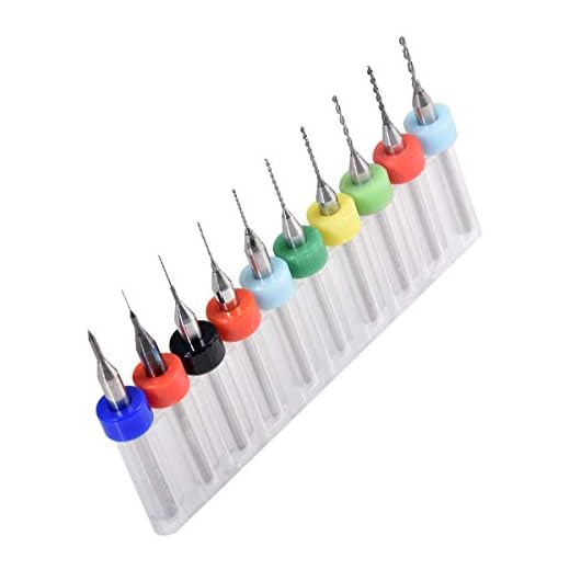 KATUR 10 PCS Mini PCB Brocas 0.1-1.0mm, Carbide Spiral Flute Carbide Micro Drill Bits Herramienta giratoria Joyería Tablero CNC Grabado de potencia