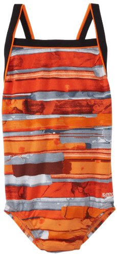 Speedo Big Girls' Youth Color Stroke Flyback Swimsuit