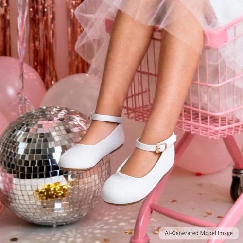 Image of Felix & Flora Girls Toddler Little Ballet Shoes - Flower Girls Mary Jane Flats Dress Shoes Party Wedding