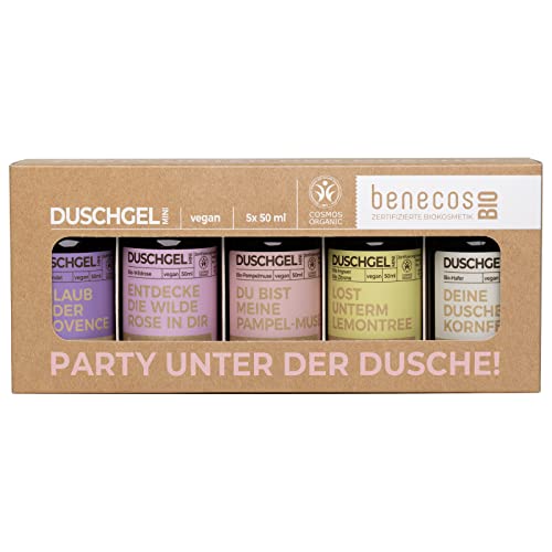 benecos Bio - Mini kit de fête sous la douche - Végétalien - Plastique recyclé