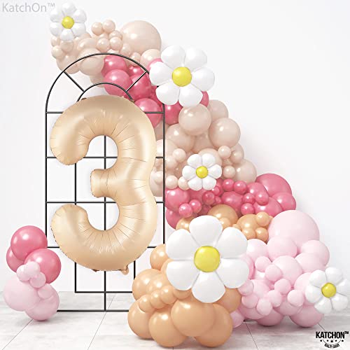 Image of KatchOn Number 3 Balloon Caramel 40 Inch