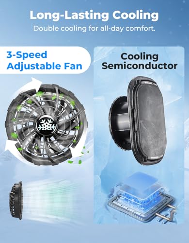 KEMIMOTO Ice Cooling Vest for Men Women，Lightweight Fan Vest with Pockets, Perfect for Work, Hiking, and Fishing in Hot Weather3