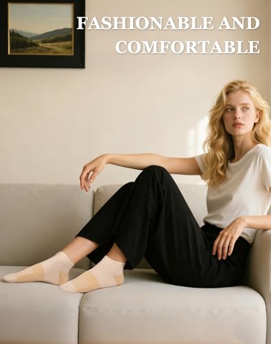 Image of 6 Pairs Ankle Socks for Women - Lightweight Low Cut No Show Casual Cotton Socks Breathable