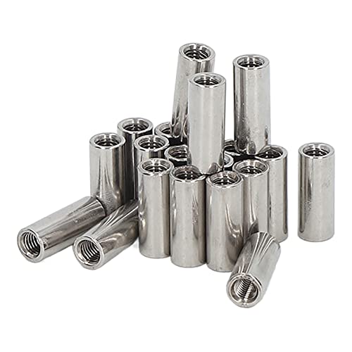 M5 Connector Nut, 304 Stainless Steel Coupling Nut, 20Pcs Rod Connector Nut Kit for Threaded Rod Connection, Simple Installation