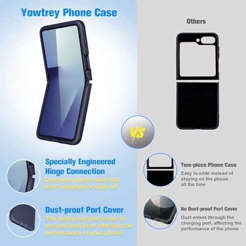 Image of for Z Flip 7 Case with Belt Clip, 2 Layers of Sturdy, Anti-Scratches Shockproof Heavy Duty Phone Case Samsung Galaxy Z Flip 7, Blue