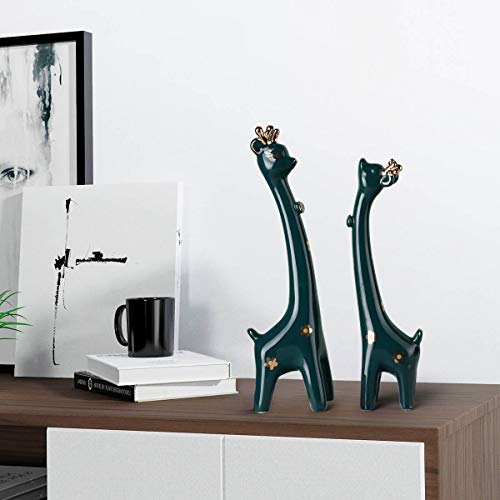 Mayiaho Ceramic Giraffe Statue Home Decor, Small Shelf Decor Accents Items Clearance Living Room, Blue Animal Small Figurines Sculpture For Giraffe Lovers Table Top Ornaments. #TOP3