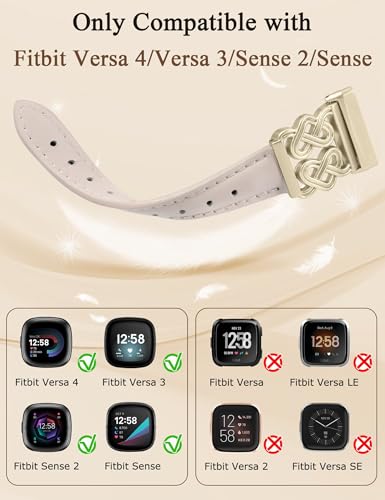 Correa de cuero para Fitbit Versa 4 y Sense 2 miniatura 3