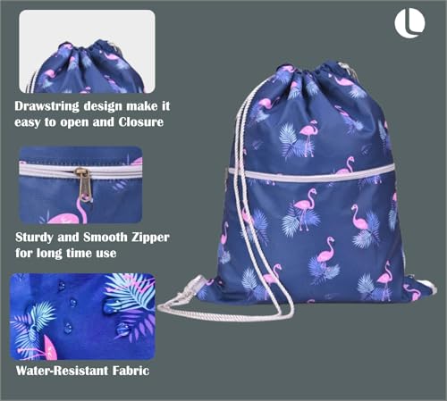 Image of Lify Drawstring Backpack Water Resistant String Bag Sports Sackpack Gym Sack with Side Pocket for Men Women - 1Piece