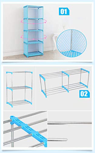 Image of Plastic Matte Finish Simple Bookshelf /Multipurpose Rack / Storage Organizer (5 Layer, Pink) , Set of 1