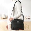 Insulated Lunch for Men & Women - Leak-Proof Cooler Lunch Bag with 4 Pockets Adjustable Strap, Double Deck Insulated Lunch Bag, Lunch Bags for Work Picnic Hiking Beach (Black)