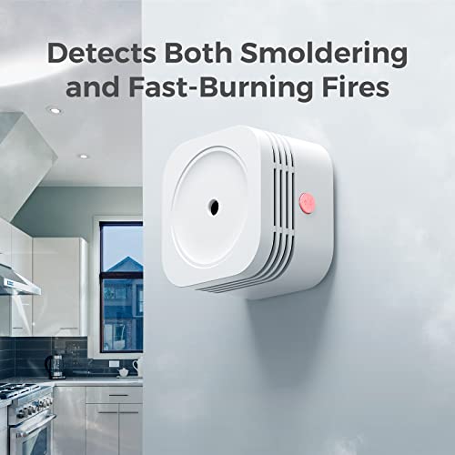 Smoke Detector 10-Year Battery Powered, Aegislink Fire Alarm With Photoelectric Sensor, Self-Check Function, S200, 1-Pack #TOP2