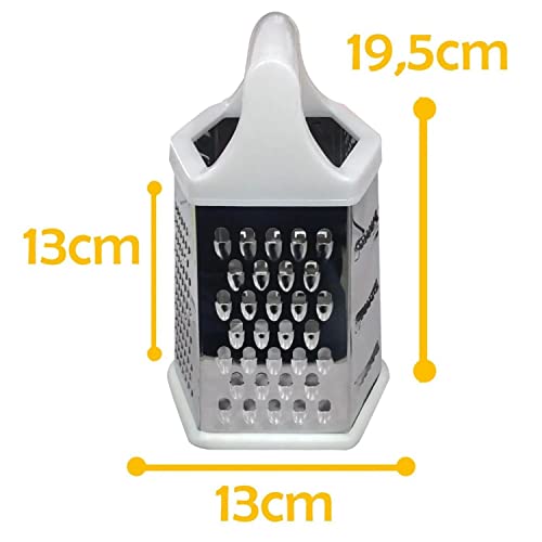 Ralador Manual 6 Faces 23cm Inox Queijo Legumes Frutas Alimentos Casa Cozinha