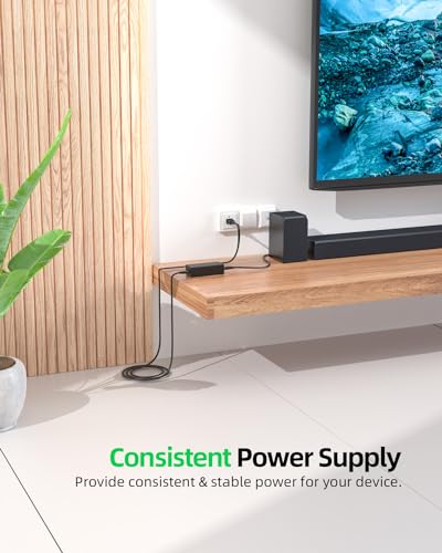 Superer 24V AC Charger Fit for Samsung HW-Q6CT HW-Q67CT HW-T60C HW-T60M HW-T510 HW-T550 HW-S40T HW-R60M HW-T45C Q T Series Soundbar Power Supply Adapter Cord