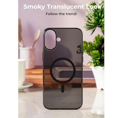 Image of Crystal Translucent Magnet Case for iPhone 16 Plus, Premium Polycarbonate, Ultra Strong Magnets, 360 Drop Protection, Raised Camera Protection, MagSafe Compatible
