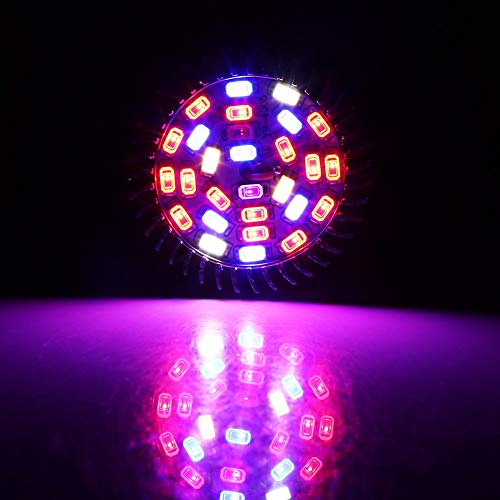 Zerodis Led Grow Light Bulb, 28W E27 High Power Panel Full Spectrum Led Greenhouse Hydroponic Vegs Potted Flower Plant Grow Light Bulb Indoor Growing Lamp #TOP3