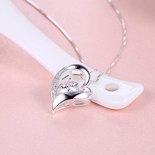 Collier avec pendentif cœur romantique argent sterling S authentique - 5