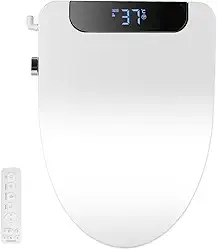 Assento Vaso Sanitario Inteligente com Controlo Remoto, 110 V, Lavagem Traseira e Frontal, Tampa Vaso Sanitario com Função de Secagem por Ar Quente, Bide Eletrico com Bocal de Auto-limpeza e Luz LED