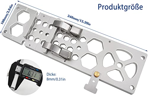 340mm 90° Rechtwinklige Führungsschiene, Spursäge, Winkelanschlag Führungsschiene, Elektrische Kreissägen-Führungsschienenklemme für Holzbearbeitung, kompatibel mit Festool und Makitas Führungsschiene