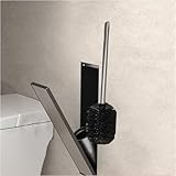 WC-Bürstenhalter, versenktes Design mit elastischem Verschluss, inklusive Toilettenbürste und Halter, ideal für Badrenovierung