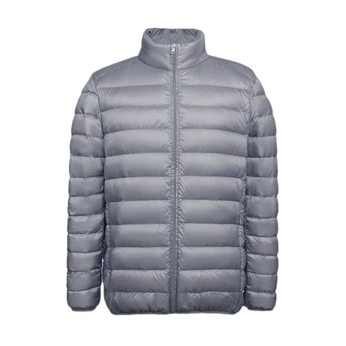Doudoune ultralégère homme col montant, vêtement d'extérieur ample en duvet de canard blanc