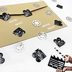 Werich camera Movie Night Party Confetti – 600 PCS Film Reel & Camera Foil Table Scatter Decorations Black and Silver Movie Theme Decor for Hollywood Awards, Cinema Birthday, Oscars Party Supplies - Image 5