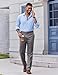 COOFANDY Men's Iron Free Premium Fashion Classic Fit Flat Front Hidden Comfort Waistband Suit Pant
