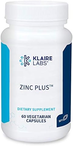 Klaire Labs Zinc Plus Immune Support Supplement - Zinc Citrate with Copper, Vitamin B6 & Vitamin C - Hypoallergenic (60 Capsules)