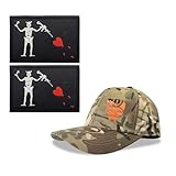 [YUSENGMOO] カモフラージュシールチーム6ベースボールキャップ、タクティカルシールズトライデントハット+パッチ (L, 5)