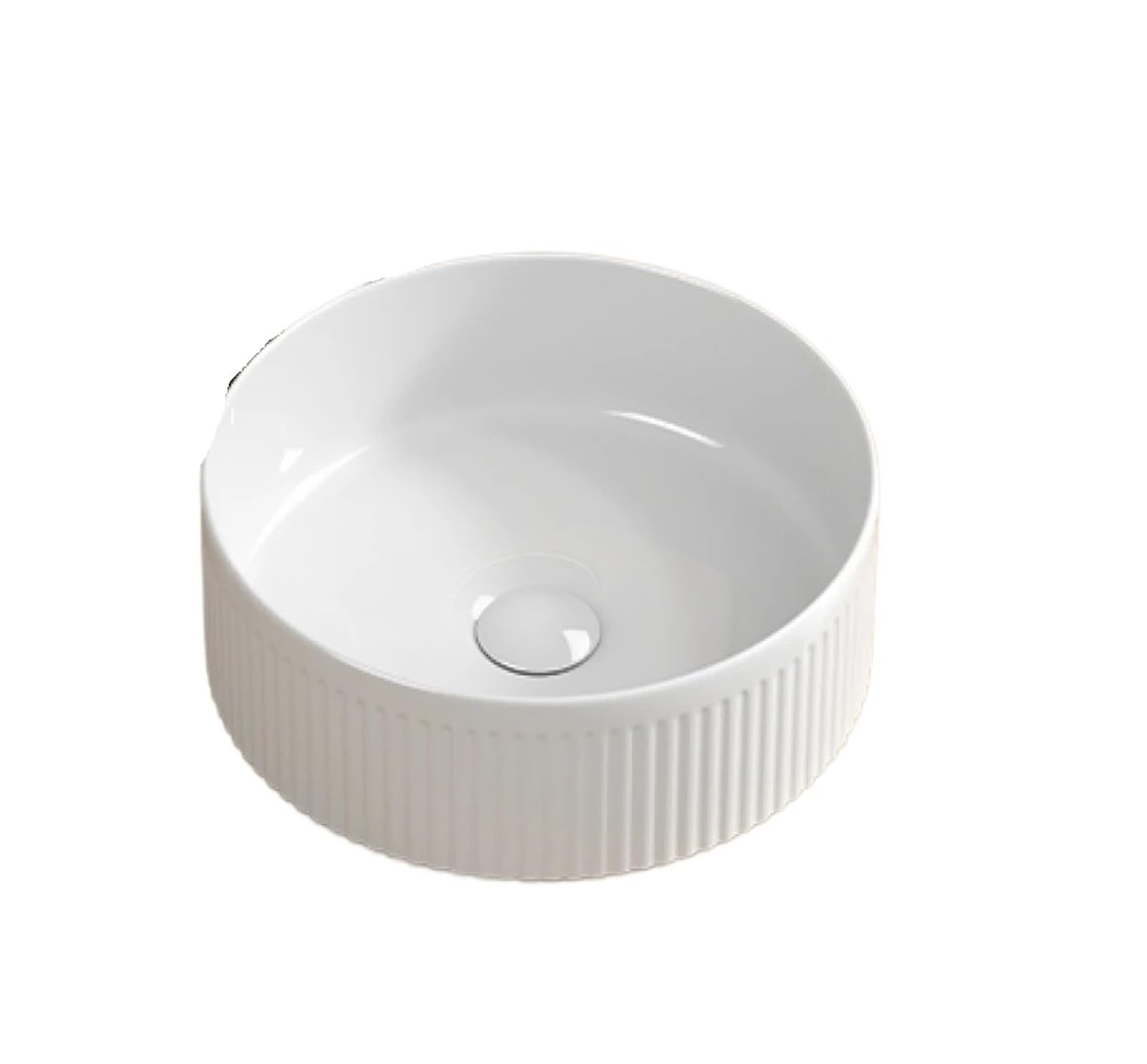 Duexioly One Color Bathroom Vessel Sink Small Bathroom Sink 14 Inch Round Sinks Above Counter Porcelain Ceramic White Vessel For Washing