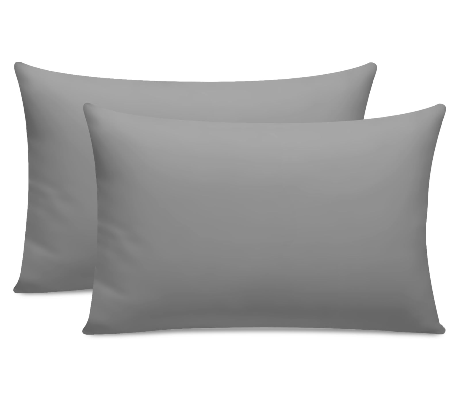 Pamposh Grey 300 Thread Count 100% Egyptian Cotton Pillow Cases 2 Pack Breathable Ultrasoft Pillow Covers