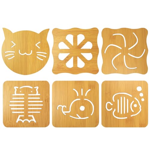 Set Di 4 Sottopentola In Legno Di Acacia A Forma Di Albero | Diametro 19,8 Cm | Resistente Al Calore | Ideale Per Piatti Caldi, Pentole E Teiere | Decorazione Da Cucina - 2