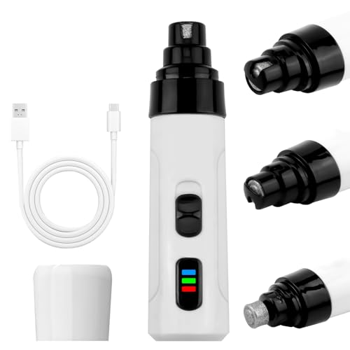 Silent Dog Nail Grinder,Electric Pet Nail Trimmer Silent Groom Pro,USB Rechargeable Dog Claw Grinders Quiet Diamond Bit Puppy Nails Clippers File Trimmer for Dogs & Cat