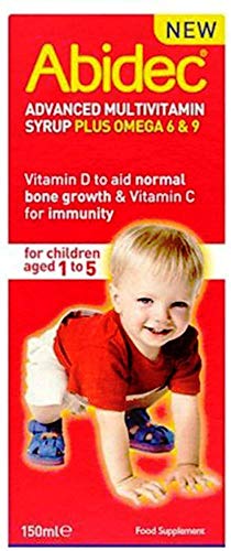 Abidec Multivitamin Syrup With Omega 3 - 150ml ( Flavor may vary -- Raspberry Flavor Or Lemon Flavour ) -Pack-2