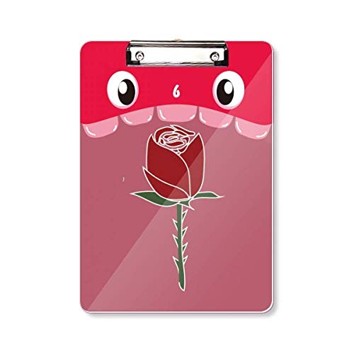 Porte-bloc A4 fleurs rouges idéal pour prendre des notes au bureau ou en voyage