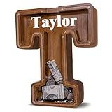 JOOMLAFLY Personalized Wooden Letter Piggy Bank for Kids Larger Letter Piggy Bank for Boys and Girls Initial Coin Bank Customized Piggy Bank Perfect Wood Kids Money Bank for Birthday and Festival