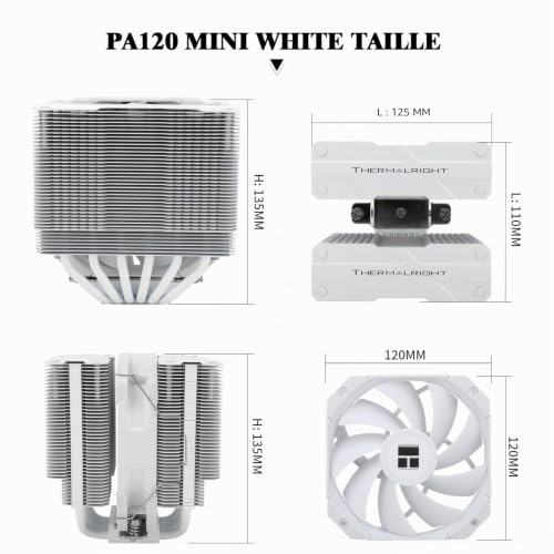 Thermalright Peerless Assassin 120 MINI White ventirad CPU pour PC gaming compact