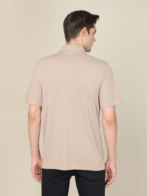 Image of TECHNOSPORT Men's Black Solid Regular Fit Spread Collar Casual Shirt with TECHNOCOOL+