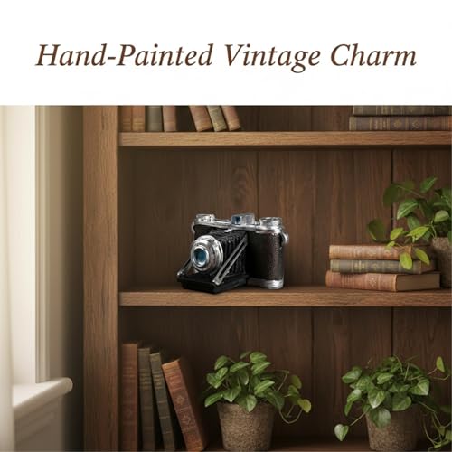 Collectible Figurines Vintage Camera Prop Hand-Painted Retro Finish Home Decor Costume Photography Desktop Display