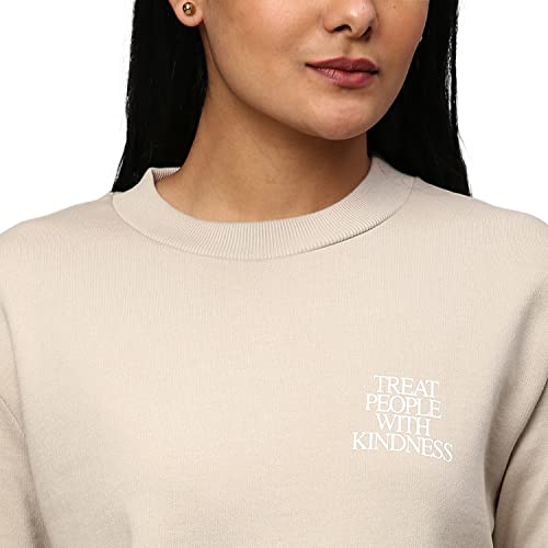 Image of Hubberholme Women's Winter Wear Cotton Blend Quote Print Crew Neck Sweatshirt