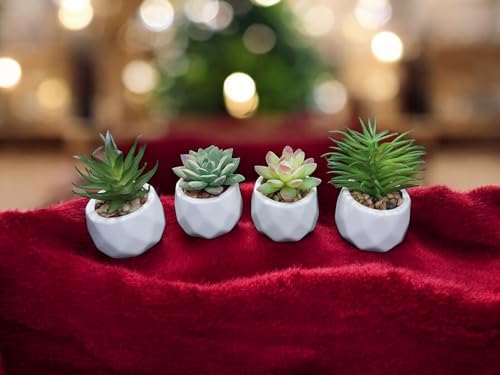 GRIFTO Fake Plants Set of 4 Artificial Plants Indoor Mini Ceramic Pot Faux Succulent Plant Foliage for Coffee Table Home Bedroom Bathroom Room Decor Shelf Office Desk Kitchen Garden Indoor Outdoor - Cosy Home Interiors GRIFTO Fake Plants Set of 4 Artificial Plants Indoor Mini Ceramic Pot Faux Succulent Plant Foliage for Coffee Table Home Bedroom Bathroom Room Decor Shelf Office Desk Kitchen Garden Indoor Outdoor - Image 9