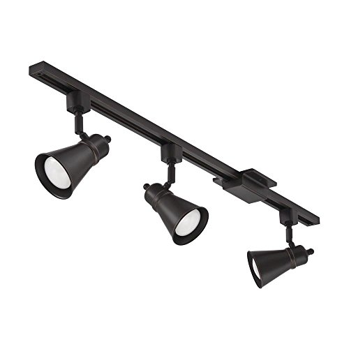 Lithonia Lighting LTKBRSD BR20 LED 2700K ORB M4 Dimmable 3-Light Lamp Shade Track Kit, 1500 Lumens, 120 Volts, 24 Watts, Damp Listed, Bronze