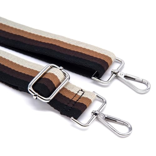 Image of S&loyoe Silver bucklePurse Straps Replacement Crossbody Bag Strap Adjustable Wide Guitar Straps for Handbags 1.5inch (Tricolor03 Silver)