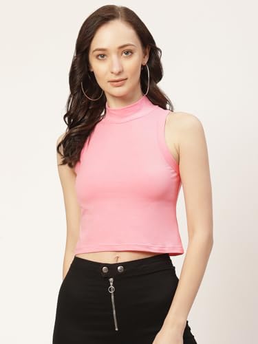 Image of Women Solid Super Soft streachable Cotton Blended Crop Top